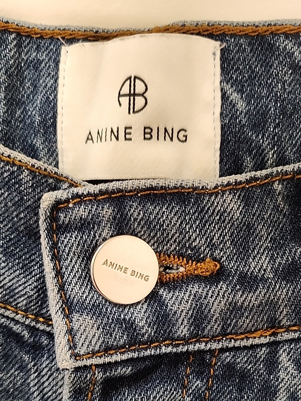 Anine Bing Women's Benson Jeans Marine Blue Straight Leg Size 26 - Picture 10 of 16